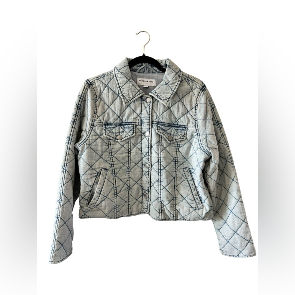 NWOT Marc New York Light Blue Quilted Jean Jacket